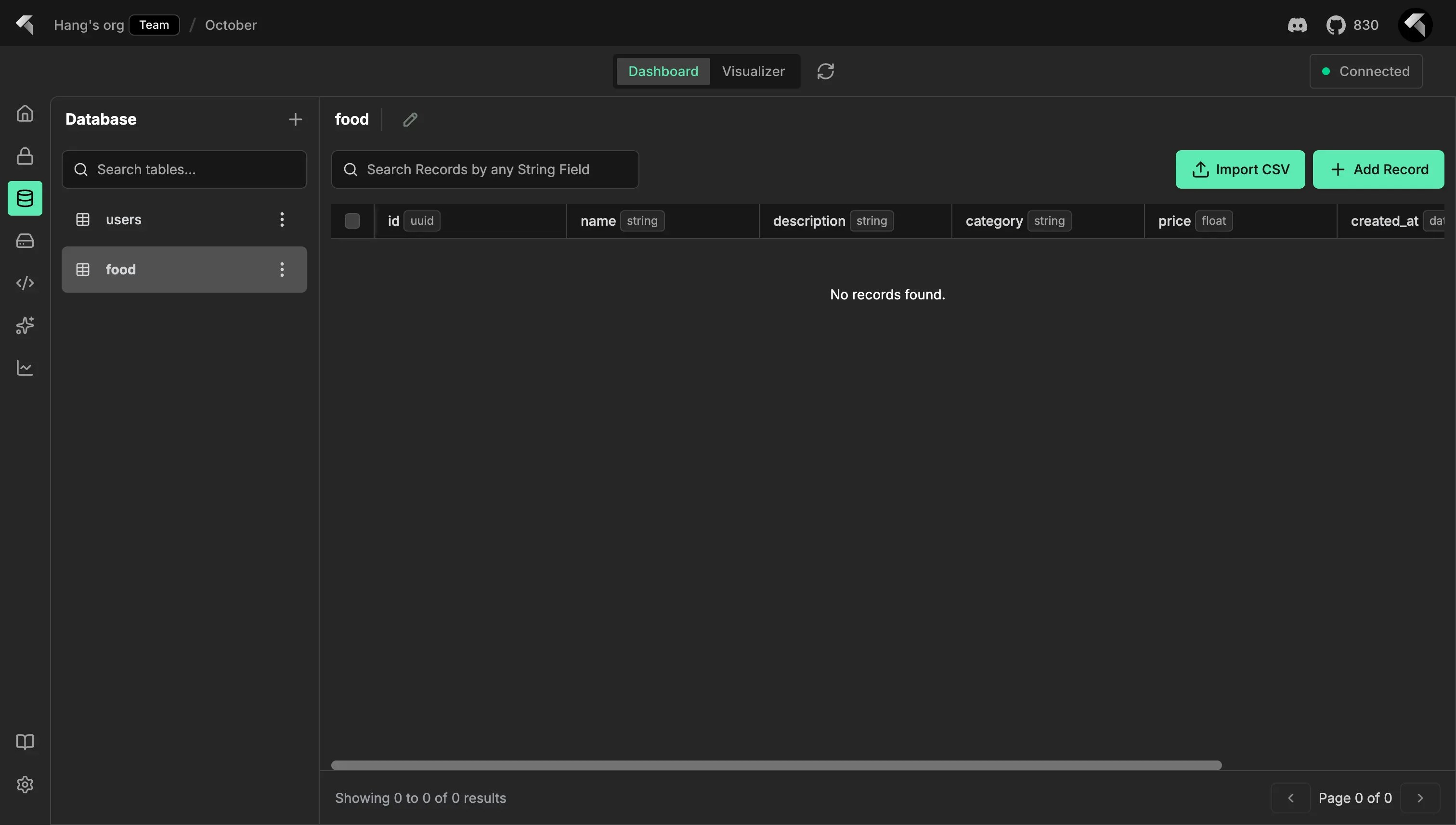 CSV Upload to Tables Feature